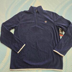 Fila Men's Navy Blue Quarter-Zip Soft Fleece Pullover Size Medium